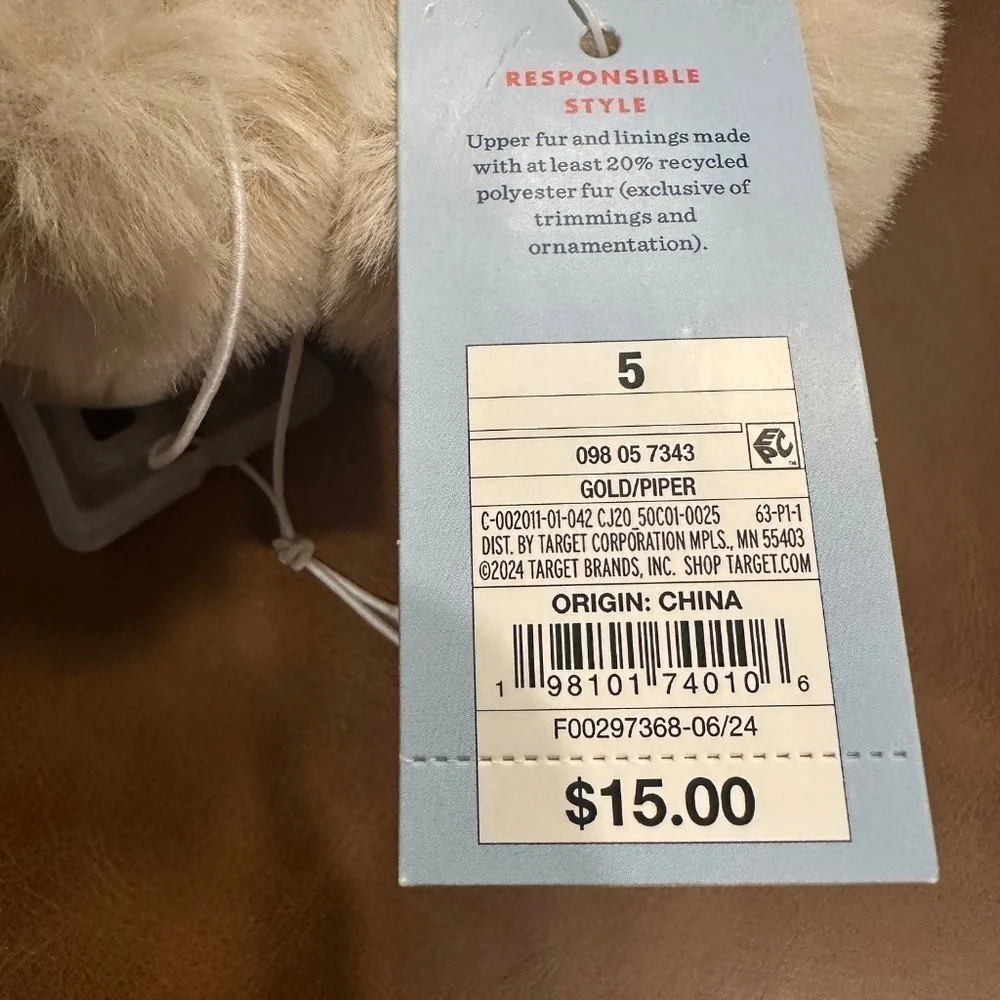 Cat & Jack Toddler Gold Piper Scuff Slippers